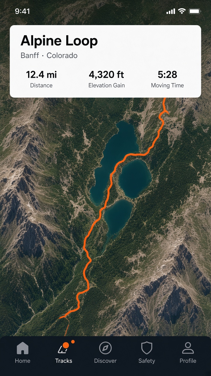 TrekStak app screen showing destination content